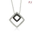 14K White Gold Black & White Diamond Shapes Necklace