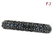 14K White Gold Black 1.5ct Diamond Eternity Band