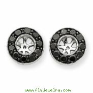 14k White Gold Black Diamond Earring Jackets