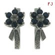 14K White Gold Blue Sapphire & Diamond Earrings