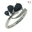 14K White Gold Blue Sapphire & Diamond Ring