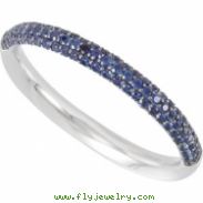 14K White Gold Blue Sapphire Anniversary Band