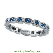 14K White Gold Blue Sapphire Stackable Eternity Band