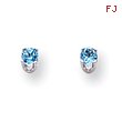 14K White Gold Blue Topaz Stud Earrings