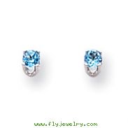 14K White Gold Blue Topaz Stud Earrings