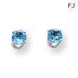 14K White Gold Blue Topaz Stud Earrings