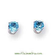 14K White Gold Blue Topaz Stud Earrings