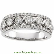 14K White Gold Bridal Anniversary Band