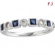 14K White Gold Bridal Anniversary Band Genuine Sapphire Diamond