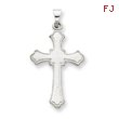 14K White Gold Budded Cross Charm