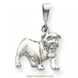 14k White Gold Bulldog Pendant