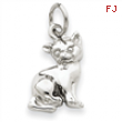 14k White Gold Cat Charm