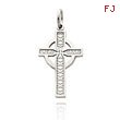 14K White Gold Celtic Cross Charm