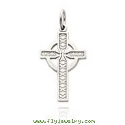 14K White Gold Celtic Cross Charm