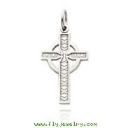 14K White Gold Celtic Cross Charm