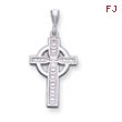 14K White Gold Celtic Cross Charm