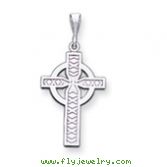 14K White Gold Celtic Cross Charm