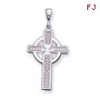 14K White Gold Celtic Cross Charm