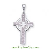 14K White Gold Celtic Cross Charm