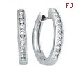 14K White Gold Channel Set .50ct 20-Diamond Hoop Earrings