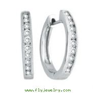 14K White Gold Channel Set .50ct 20-Diamond Hoop Earrings