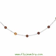 14K White Gold Chocolate Cultured Pearl Necklace chain