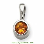 14k White Gold Citrine Pendant