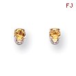 14K White Gold Citrine Stud Earrings