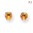 14K White Gold Citrine Stud Earrings