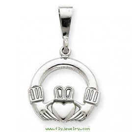 14k White Gold Claddagh Charm