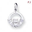 14k White Gold Claddagh Charm