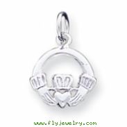 14k White Gold Claddagh Charm