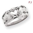 14k White Gold Claddagh Ring