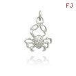 14K White Gold Crab Charm