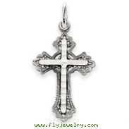 14K White Gold Cross Charm