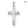 14K White Gold Cross Charm
