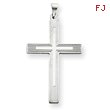 14K White Gold Cross Charm