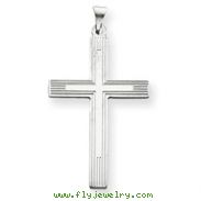 14K White Gold Cross Charm