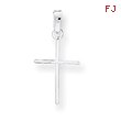 14K White Gold Cross Charm