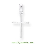 14K White Gold Cross Charm