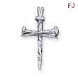 14K White Gold Cross Charm