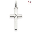 14K White Gold Cross Charm
