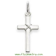 14K White Gold Cross Charm