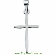 14K White Gold Cross Pendant