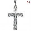 14K White Gold Cross Pendant