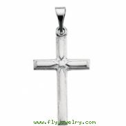 14K White Gold Cross Pendant