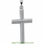 14K White Gold Cross Pendant