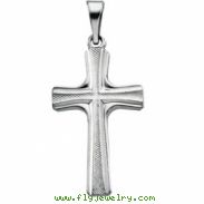 14K White Gold Cross Pendant