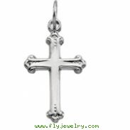 14K White Gold Cross Pendant