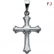 14K White Gold Cross Pendant